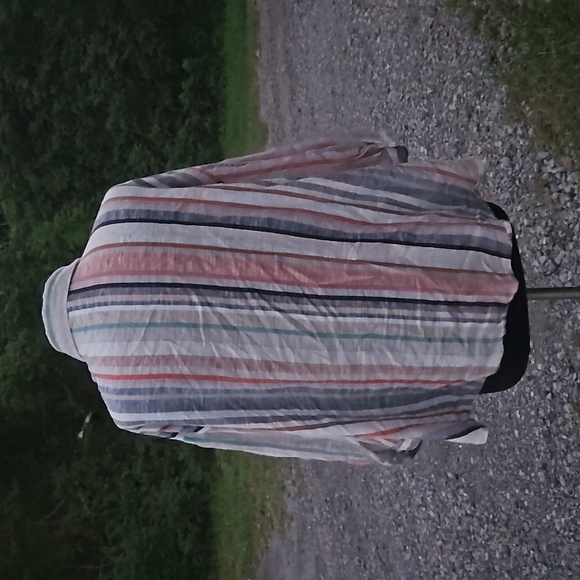 Unique Spectrum Stripe Casual Button Up - Picture 4 of 6